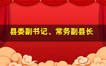 县委副书记、常务副县长