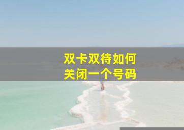 双卡双待如何关闭一个号码