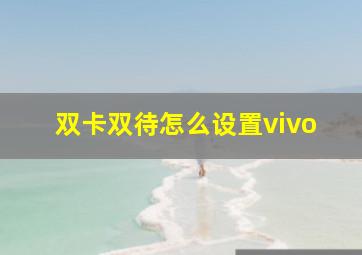 双卡双待怎么设置vivo