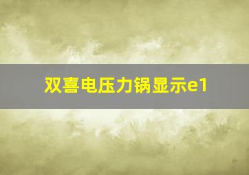 双喜电压力锅显示e1