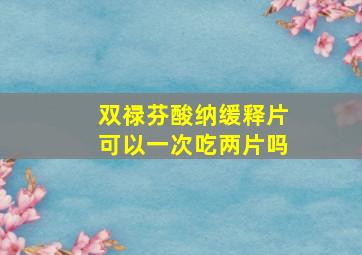 双禄芬酸纳缓释片可以一次吃两片吗