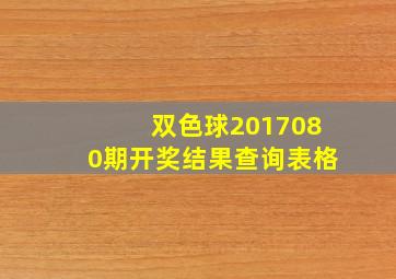 双色球2017080期开奖结果查询表格