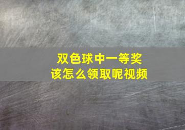 双色球中一等奖该怎么领取呢视频