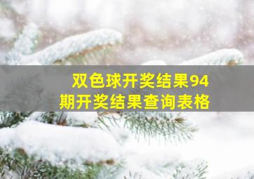 双色球开奖结果94期开奖结果查询表格