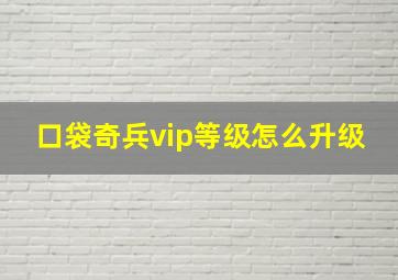 口袋奇兵vip等级怎么升级