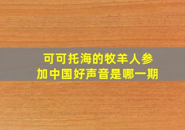 可可托海的牧羊人参加中国好声音是哪一期