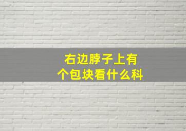 右边脖子上有个包块看什么科