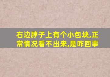 右边脖子上有个小包块,正常情况看不出来,是咋回事