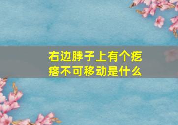 右边脖子上有个疙瘩不可移动是什么