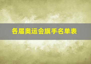 各届奥运会旗手名单表