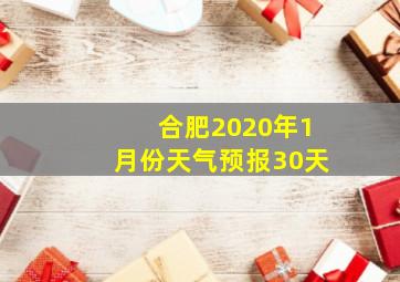 合肥2020年1月份天气预报30天