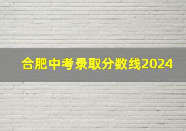 合肥中考录取分数线2024