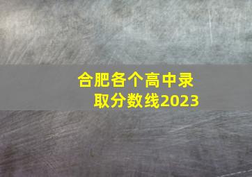 合肥各个高中录取分数线2023