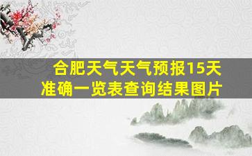 合肥天气天气预报15天准确一览表查询结果图片