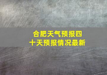 合肥天气预报四十天预报情况最新