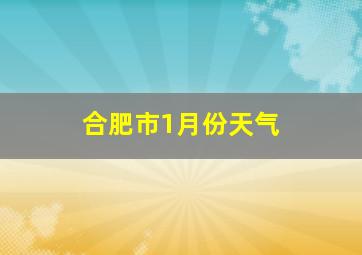 合肥市1月份天气