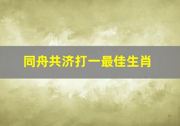 同舟共济打一最佳生肖