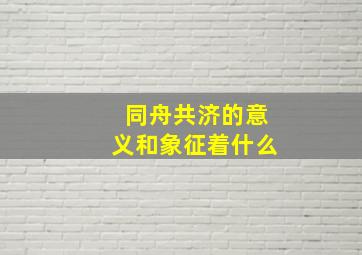 同舟共济的意义和象征着什么