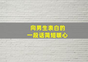 向男生表白的一段话简短暖心