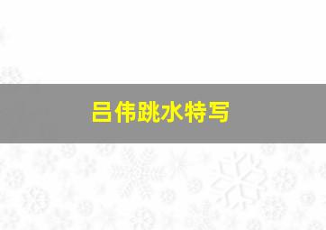 吕伟跳水特写