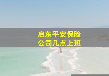 启东平安保险公司几点上班