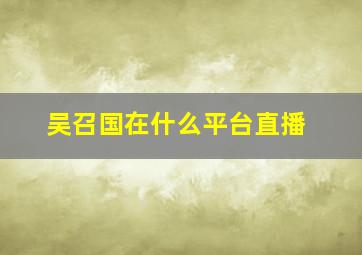 吴召国在什么平台直播