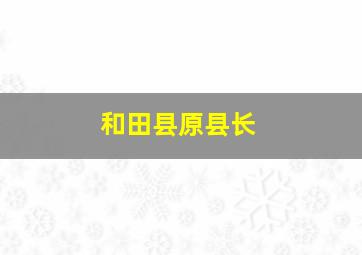 和田县原县长