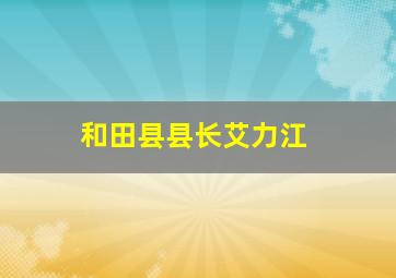 和田县县长艾力江