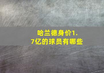 哈兰德身价1.7亿的球员有哪些