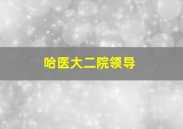 哈医大二院领导