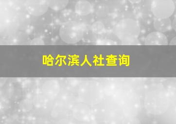 哈尔滨人社查询