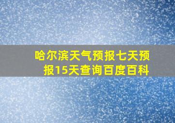 哈尔滨天气预报七天预报15天查询百度百科