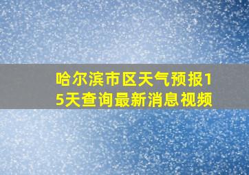 哈尔滨市区天气预报15天查询最新消息视频