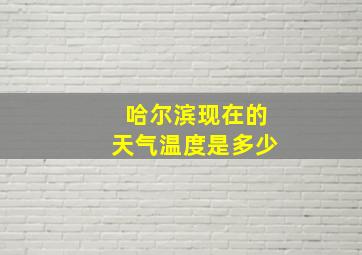 哈尔滨现在的天气温度是多少