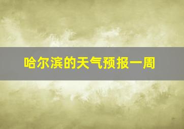 哈尔滨的天气预报一周