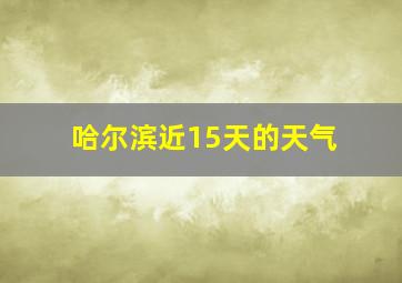 哈尔滨近15天的天气