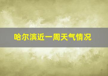 哈尔滨近一周天气情况