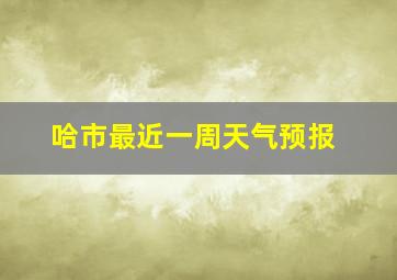 哈市最近一周天气预报