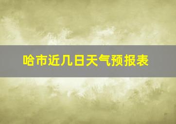 哈市近几日天气预报表