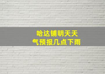 哈达铺明天天气预报几点下雨