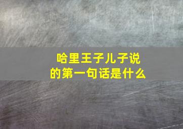 哈里王子儿子说的第一句话是什么