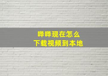 哔哔现在怎么下载视频到本地