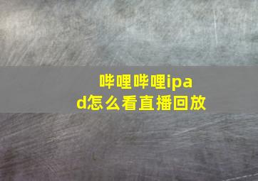 哔哩哔哩ipad怎么看直播回放