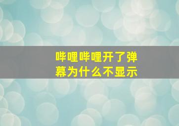 哔哩哔哩开了弹幕为什么不显示