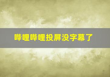 哔哩哔哩投屏没字幕了