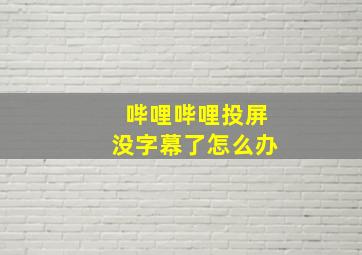 哔哩哔哩投屏没字幕了怎么办