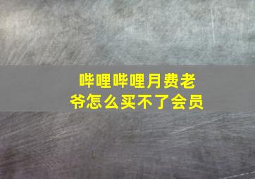 哔哩哔哩月费老爷怎么买不了会员