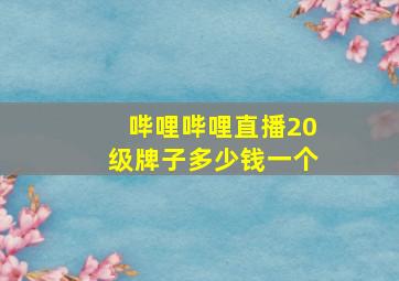 哔哩哔哩直播20级牌子多少钱一个