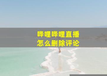 哔哩哔哩直播怎么删除评论