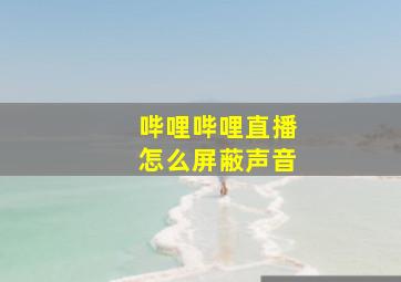 哔哩哔哩直播怎么屏蔽声音